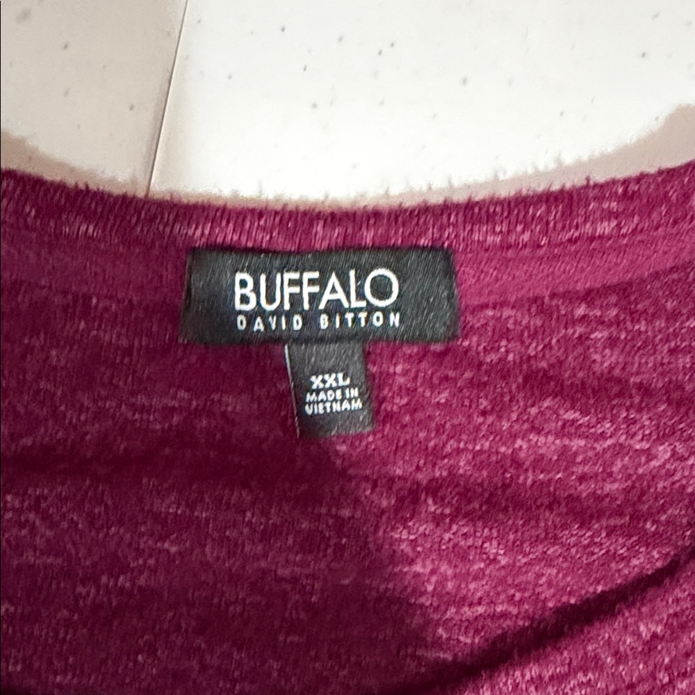 #421. 🪷 Buffalo David Bitton Heathered Plum Top xxl - Picture 4 of 7